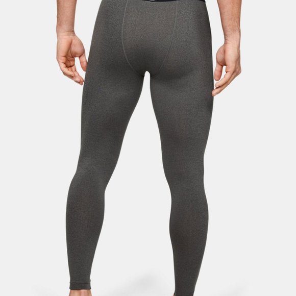 Under Armour Men's Heatgear Compression Armour Leggings Carbon Gray Large - Picture 3 of 7
